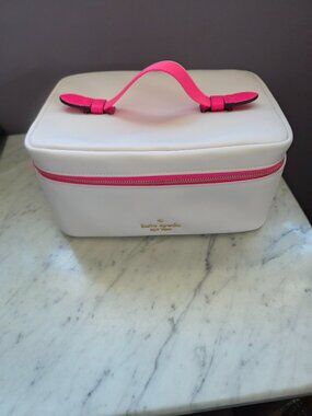 Kate Spade Chelsea Train Case Cosmetic Bag Travel Organizer Pink  Jewelry Case